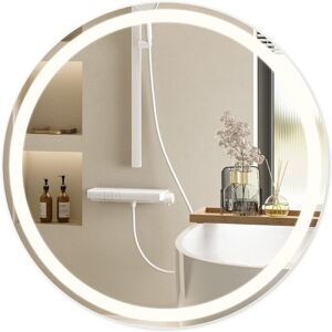 NETTLIFE valaistu kylpyhuoneen peili - pyöreä 50 cm LED, seinäkiinnitys, kosketuskytkin, huurtumaton, IP44 säädettävä 3000K -6500K NETTLIFE valaistu kylpyhuoneen peili - pyöreä 50 cm LED, seinäkiinnitys, kosketuskytkin, huurtumaton, IP44 säädettävä 3000K -6500K