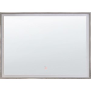 Beliani Hopeasävy LED Kylpyhuonepeili Ruutu 60x80cm - Kylpyhuonepeili Beliani Hopeasävy LED Kylpyhuonepeili Ruutu 60x80cm - Kylpyhuonepeili