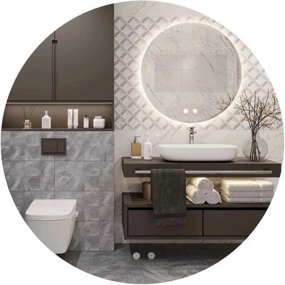 REA P10404 Valkoinen LED Peili - 70cm Moderni Muotoilu REA P10404 Valkoinen LED Peili - 70cm Moderni Muotoilu