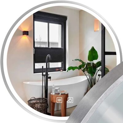 REA peili LED MMJ 70 harjattu teräs, 2x70x70cm REA peili LED MMJ 70 harjattu teräs, 2x70x70cm