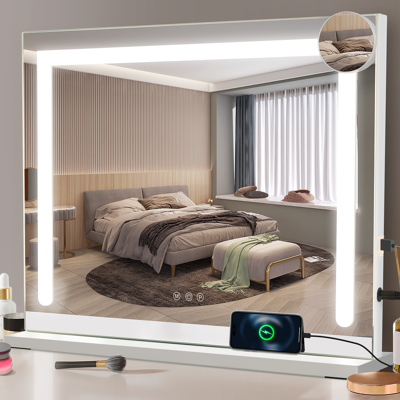 ZMH Meikkipeili valaistuksella 80x60x13cm Himmennettävä LED-peili 3 valaistustilalla ZMH Meikkipeili valaistuksella 80x60x13cm Himmennettävä LED-peili 3 valaistustilalla