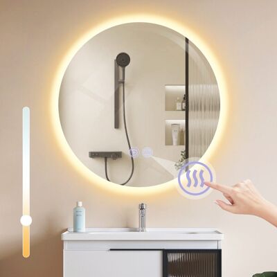 NETTLIFEKylpyhuoneen, peili Valaistuksella, Pyöreä, 50cm Kylpyhuoneen, peili, LED - seinäpeili Kosketustoiminnolla NETTLIFEKylpyhuoneen, peili Valaistuksella, Pyöreä, 50cm Kylpyhuoneen, peili, LED - seinäpeili Kosketustoiminnolla