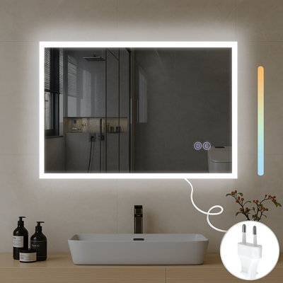 NETTLIFE peili Valolla, 100x60cm, LED - seinäpeili, räjähdyssuojattu, lasinen Kylpyhuoneen, peili Kosketusnäytöllä NETTLIFE peili Valolla, 100x60cm, LED - seinäpeili, räjähdyssuojattu, lasinen Kylpyhuoneen, peili Kosketusnäytöllä