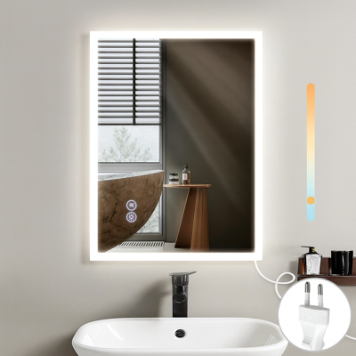 NETTLIFE peili Valolla - 60x80cm, LED - seinäpeili, räjähdyssuojattu, lasinen Kylpyhuoneen, peili Kosketusnäytöllä NETTLIFE peili Valolla - 60x80cm, LED - seinäpeili, räjähdyssuojattu, lasinen Kylpyhuoneen, peili Kosketusnäytöllä