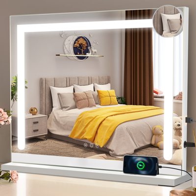 ZMH Meikkipeili valaistuksella 70x55x12 cm Himmennettävä LED-peili 3 valaistustilalla ZMH Meikkipeili valaistuksella 70x55x12 cm Himmennettävä LED-peili 3 valaistustilalla