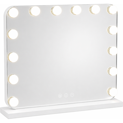 NETTLIFE Hollywood LED-meikkipeili 50x40cm, Kosketus- ja himmennettävä pöytäpeili, 3 valotilaa, Design-kosmetiikkapeili NETTLIFE Hollywood LED-meikkipeili 50x40cm, Kosketus- ja himmennettävä pöytäpeili, 3 valotilaa, Design-kosmetiikkapeili