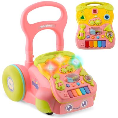 Ricokids RK-744 2-in-1 -kävelytuoli musiikilla, vaaleanpunainen Ricokids RK-744 2-in-1 -kävelytuoli musiikilla, vaaleanpunainen