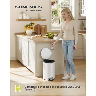 Songmics roska-astia, 20 L, pilvenvalkoinen, LTB021WZ01 Songmics roska-astia, 20 L, pilvenvalkoinen, LTB021WZ01