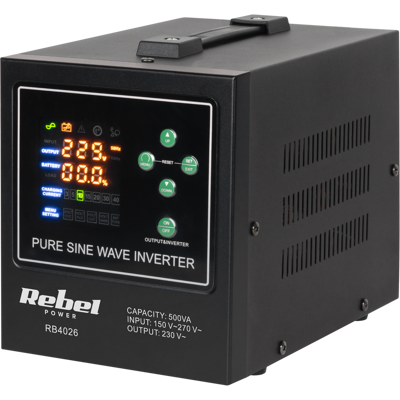 Hätävirtalähdemuunnin Rebel POWER-500-LFP4 12V 230V 500VA/300W Hätävirtalähdemuunnin Rebel POWER-500-LFP4 12V 230V 500VA/300W