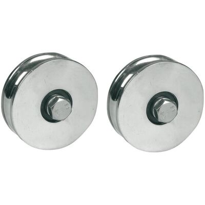 IBFM 120 mm:n pyöreä urapyörä, uran leveys 20, 5 mm, 1 kuulalaakeri – 2 kpl:n sarja IBFM 120 mm:n pyöreä urapyörä, uran leveys 20, 5 mm, 1 kuulalaakeri – 2 kpl:n sarja