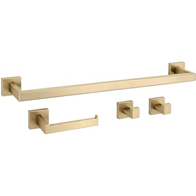 REA kylpyhuoneen naulakkosetti RIO harjattu kulta, 57X8,5X5CM REA kylpyhuoneen naulakkosetti RIO harjattu kulta, 57X8,5X5CM