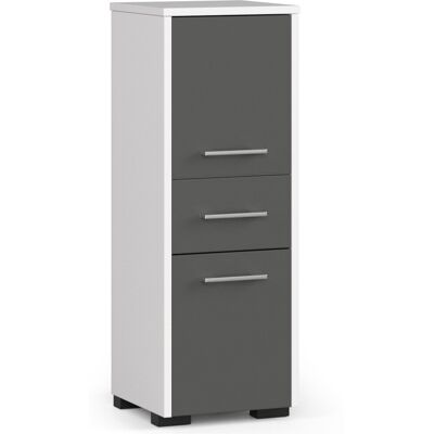 Akord Kylpyhuoneen Kolonni 2 Ovet 1 Laatikko Valkoinen/Harmaa Grafiitti 30x30x85 Akord Kylpyhuoneen Kolonni 2 Ovet 1 Laatikko Valkoinen/Harmaa Grafiitti 30x30x85
