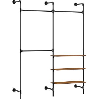 SoBuy Takkiteline 3 tankoa ja 3 MDF-hyllyä musta KLS18-SCH SoBuy Takkiteline 3 tankoa ja 3 MDF-hyllyä musta KLS18-SCH