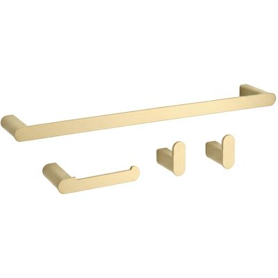 REA kylpyhuoneen naulakkosetti MATI harjattu kulta, 60X6,8X3CM REA kylpyhuoneen naulakkosetti MATI harjattu kulta, 60X6,8X3CM