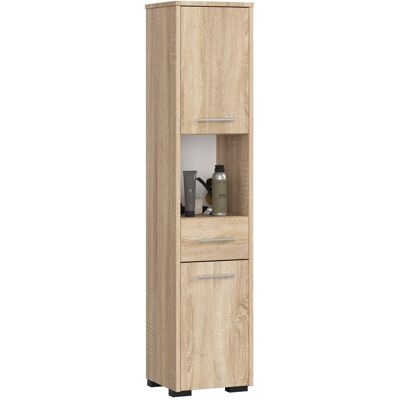 Akord Kylpyhuonekaappi korkea 2 ovea 1 laatikko 1 hylly Sonoma-tammi 30x30x140 Akord Kylpyhuonekaappi korkea 2 ovea 1 laatikko 1 hylly Sonoma-tammi 30x30x140