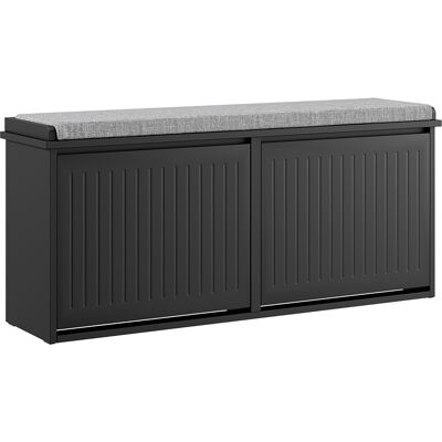 SoBuy Sisäänkäynnin kenkäkaappi 100x26x46 cm puusta musta 8-10 parille kenkiä FSR98-XL-SCH SoBuy Sisäänkäynnin kenkäkaappi 100x26x46 cm puusta musta 8-10 parille kenkiä FSR98-XL-SCH