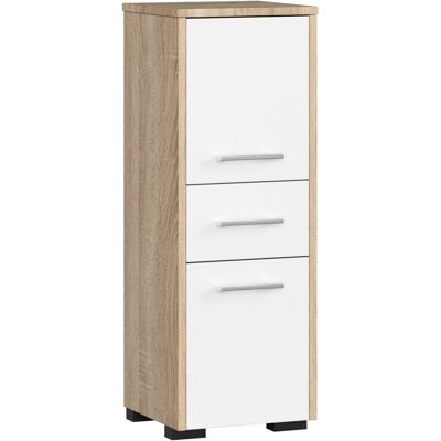Akord Kylpyhuoneen Kolonni 2 Ovet 1 Laatikko Sonoma-tammi/Valkoinen 30x30x85 Akord Kylpyhuoneen Kolonni 2 Ovet 1 Laatikko Sonoma-tammi/Valkoinen 30x30x85