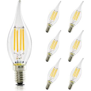 NETTLIFE LED-lamppuja, 6 kpl, vintage-LED-lamppua, E14-lamppu, 2700K, kirkas LED-kynttilälamppu NETTLIFE LED-lamppuja, 6 kpl, vintage-LED-lamppua, E14-lamppu, 2700K, kirkas LED-kynttilälamppu