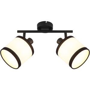 NETTLIFE musta säädettävä kattospottivalaisin, 2 x E14 LED, vintage-tyylinen kangasvarjostin, eteiseen (ilman lamppuja) NETTLIFE musta säädettävä kattospottivalaisin, 2 x E14 LED, vintage-tyylinen kangasvarjostin, eteiseen (ilman lamppuja)