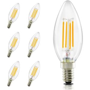 NETTLIFE E14 LED-lamppu lämpövalkoinen 6 kpl 4W kynttilälamppu hehkulanka vintage 2700K NETTLIFE E14 LED-lamppu lämpövalkoinen 6 kpl 4W kynttilälamppu hehkulanka vintage 2700K