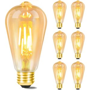 NETTLIFE 6 kpl E27 LED - lamppuja lämmin valkoinen retrotyylinen Edison - lamppu 2200K ST64 antiikkilamppu energiansäästöinen 4 NETTLIFE 6 kpl E27 LED - lamppuja lämmin valkoinen retrotyylinen Edison - lamppu 2200K ST64 antiikkilamppu energiansäästöinen 4