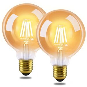 NETTLIFE 2 kpl E27 LED-lamppupaketti, G95 vintage-lamppu, lämmin valkoinen 2700K, 4W, Edison NETTLIFE 2 kpl E27 LED-lamppupaketti, G95 vintage-lamppu, lämmin valkoinen 2700K, 4W, Edison