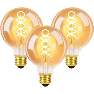 NETTLIFE 3 kpl E27 LED - vintage - lamppuja retro Edison - lamppu G80 4W koristeellinen pallomainen filamenttilamppu lämmin valkoinen 2200K NETTLIFE 3 kpl E27 LED - vintage - lamppuja retro Edison - lamppu G80 4W koristeellinen pallomainen filamenttilamppu lämmin valkoinen 2200K