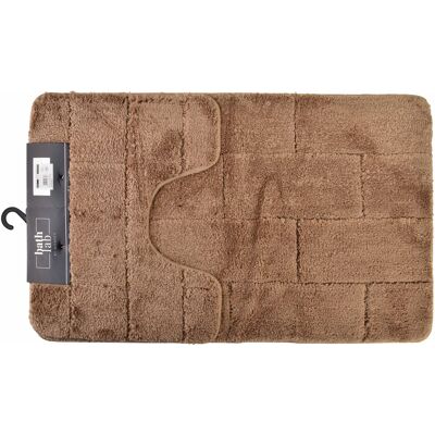 MONDEX Kylpyhuonemattosetti polyesteri ZAC 50x37/50x80 cm ruskea 2 kpl MONDEX Kylpyhuonemattosetti polyesteri ZAC 50x37/50x80 cm ruskea 2 kpl