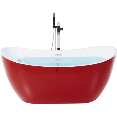 Beliani Vapaasti seisova kylpyamme ANTIGUA 150 x 75 cm Punainen Beliani Vapaasti seisova kylpyamme ANTIGUA 150 x 75 cm Punainen