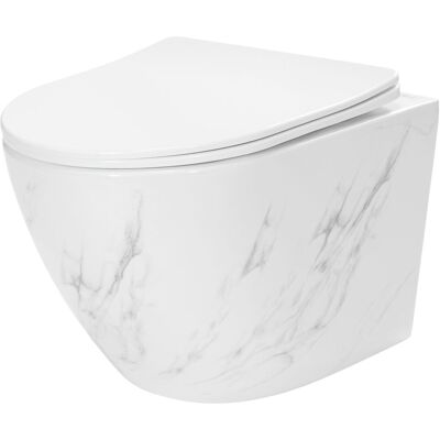 REA Seinä-WC CARLOS DUROPLAST/FLAT/ZM NATURE MARBLE Harmaa, 49,5X37X32CM REA Seinä-WC CARLOS DUROPLAST/FLAT/ZM NATURE MARBLE Harmaa, 49,5X37X32CM
