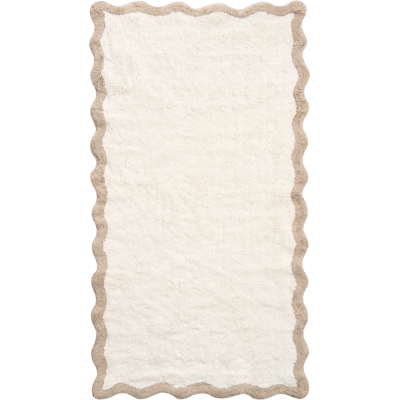 Beliani Kylpyhuonematto NANGAL Ruskea/beige 80 x 150 cm puuvilla Beliani Kylpyhuonematto NANGAL Ruskea/beige 80 x 150 cm puuvilla