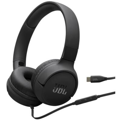 JBL Tune 520 USB-C -langalliset kuulokkeet, mustat JBL Tune 520 USB-C -langalliset kuulokkeet, mustat