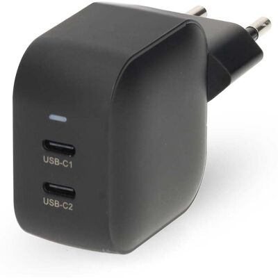 Nedis 45 W GaN seinälaturi kahdella USB-C portilla pikalataukseen Nedis 45 W GaN seinälaturi kahdella USB-C portilla pikalataukseen