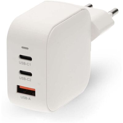 Nedis 70W GaN seinälaturi kolmella portilla USB-C ja USB-A PD3.0 Nedis 70W GaN seinälaturi kolmella portilla USB-C ja USB-A PD3.0