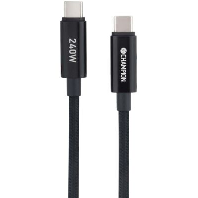 Champion USB-C-kaapeli 240W, 2m, musta Champion USB-C-kaapeli 240W, 2m, musta