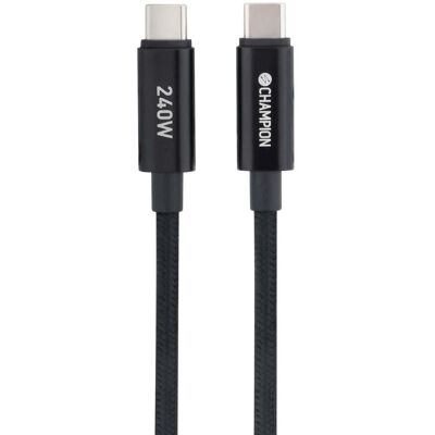 Champion USB-C-kaapeli 240W 1m musta Champion USB-C-kaapeli 240W 1m musta