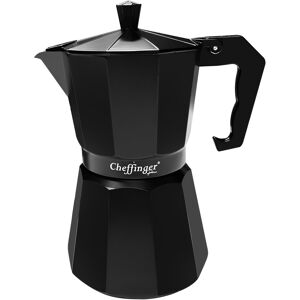 Cheffinger Italialainen kahvinkeitin 320ml 6 kupillista alumiinia ergonomisella kahvalla Cheffinger Italialainen kahvinkeitin 320ml 6 kupillista alumiinia ergonomisella kahvalla