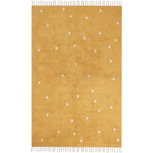 Beliani Matto ASTAF Sinapinkeltainen 140 x 200 cm puuvilla Beliani Matto ASTAF Sinapinkeltainen 140 x 200 cm puuvilla