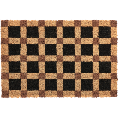 Beliani Ovimatto VILLASIS Beige/musta 60 x 90 cm Kookoskuitu Beliani Ovimatto VILLASIS Beige/musta 60 x 90 cm Kookoskuitu