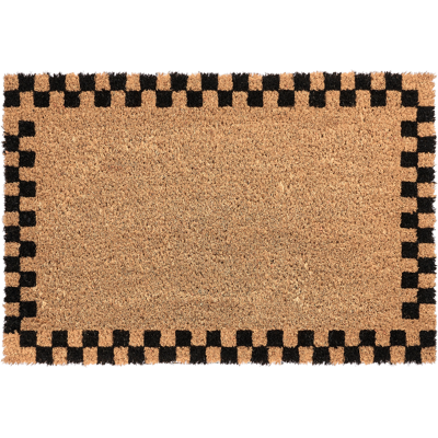 Beliani Ovimatto SAGADA Beige/musta 60 x 90 cm Kookoskuitu Beliani Ovimatto SAGADA Beige/musta 60 x 90 cm Kookoskuitu