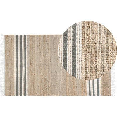Beliani Mirza Jute Matto - Boho-tyyli Ruutu 80x150cm Beliani Mirza Jute Matto - Boho-tyyli Ruutu 80x150cm