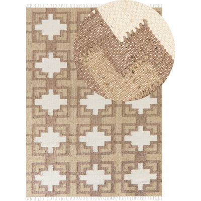 Beliani - Luonnollinen Jute ja Puuvilla Matto - 160x230cm - Boho Tyyli Beliani - Luonnollinen Jute ja Puuvilla Matto - 160x230cm - Boho Tyyli