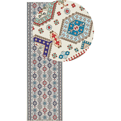 Beliani juoksukangas monivärinen polyester 60 x 200 cm orientalinen kuvio liukumaton - Juoksukangas Beliani juoksukangas monivärinen polyester 60 x 200 cm orientalinen kuvio liukumaton - Juoksukangas