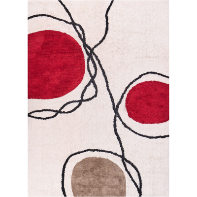Beliani Matto BOLAT Beige 140 x 200 cm puuvilla Beliani Matto BOLAT Beige 140 x 200 cm puuvilla
