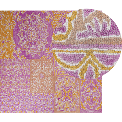 Villamatto 200 x 200 cm Moniväri - Vintage/Oriental Tyyli Villamatto 200 x 200 cm Moniväri - Vintage/Oriental Tyyli