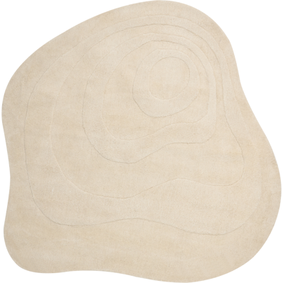 Beige Viskoosi Villa Matto 160 x 160 cm - Beliani Beige Viskoosi Villa Matto 160 x 160 cm - Beliani