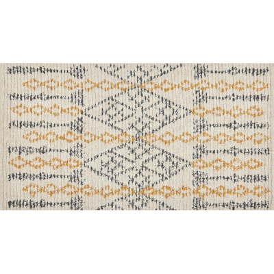 Beliani Puuvillainen Beigen Väriinen Geometrinen Matto - 80x150 cm Beliani Puuvillainen Beigen Väriinen Geometrinen Matto - 80x150 cm