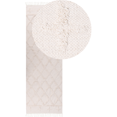 Beliani Matto TOZLU Beige 80 x 230 cm puuvilla Beliani Matto TOZLU Beige 80 x 230 cm puuvilla