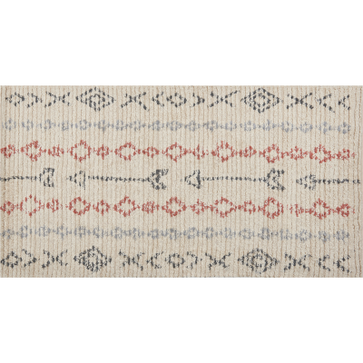 Beige Puuvillamatto Beliani - Geometrinen Kuosi, 80 x 150 cm - Olohuoneen Sisustus Beige Puuvillamatto Beliani - Geometrinen Kuosi, 80 x 150 cm - Olohuoneen Sisustus