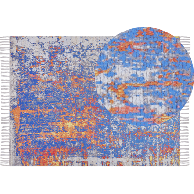 Beliani Monivärinen polyesteri ja puuvilla 140x200cm Käsintehty Matto - Alustarppi Beliani Monivärinen polyesteri ja puuvilla 140x200cm Käsintehty Matto - Alustarppi